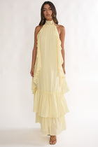 Lorina Layered Ruffle Halterneck Maxi Dress
