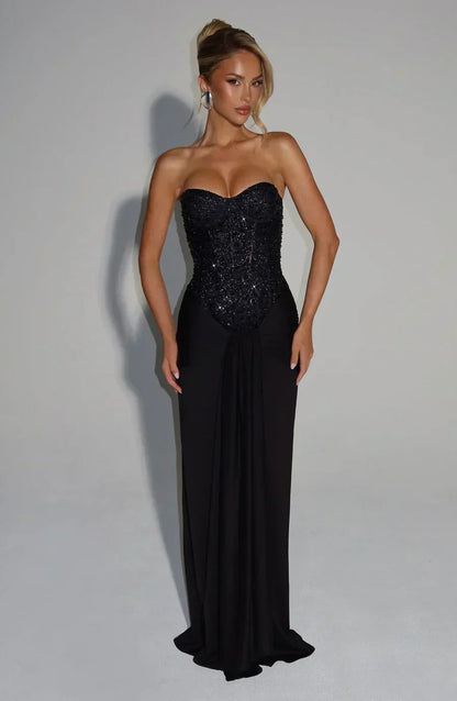 NATHALIE STRAPLESS EMBELLISHED GOWN