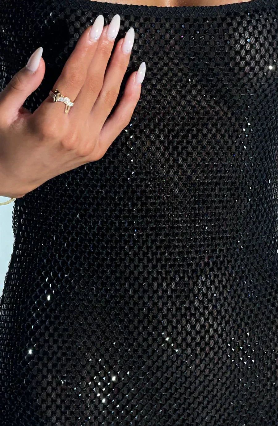 SANDRA EMBELLISHED MINI DRESS