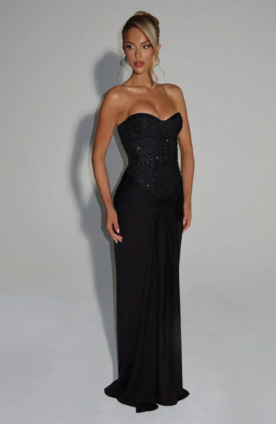 NATHALIE STRAPLESS EMBELLISHED GOWN