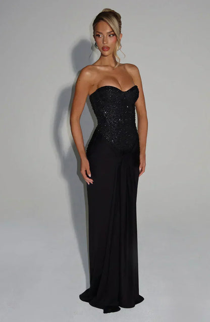 NATHALIE STRAPLESS EMBELLISHED GOWN