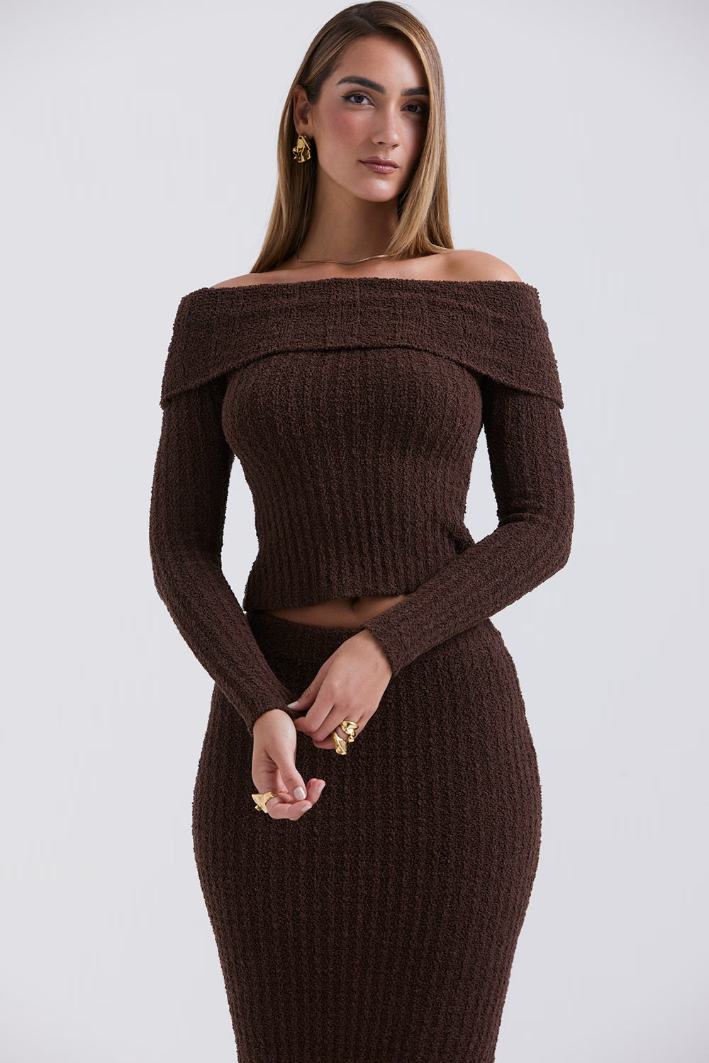 LOLA OFF-SHOULDER KNIT DRESS