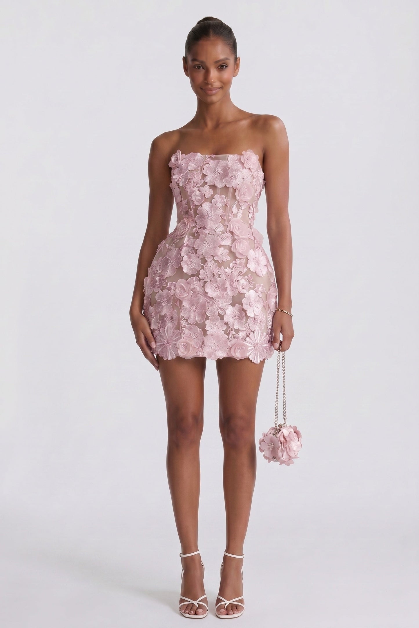 Valentina Lace Strapless Mini Dress