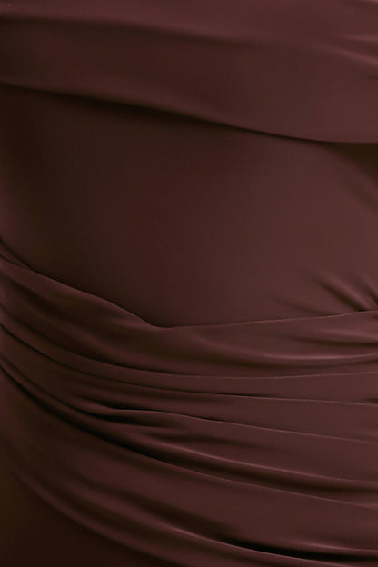 Valina Ruched Asymmetric Maxi Dress