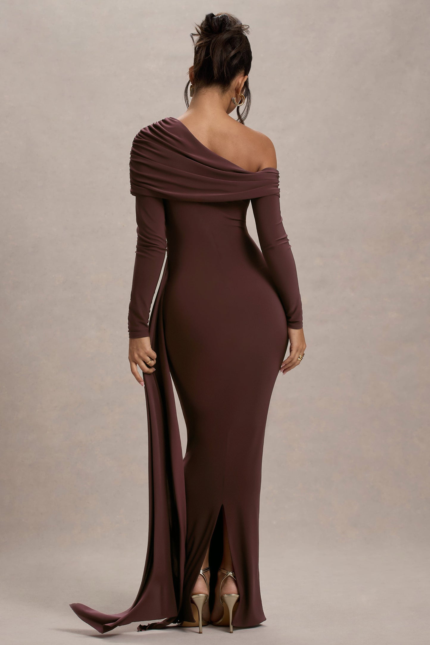Valina Ruched Asymmetric Maxi Dress