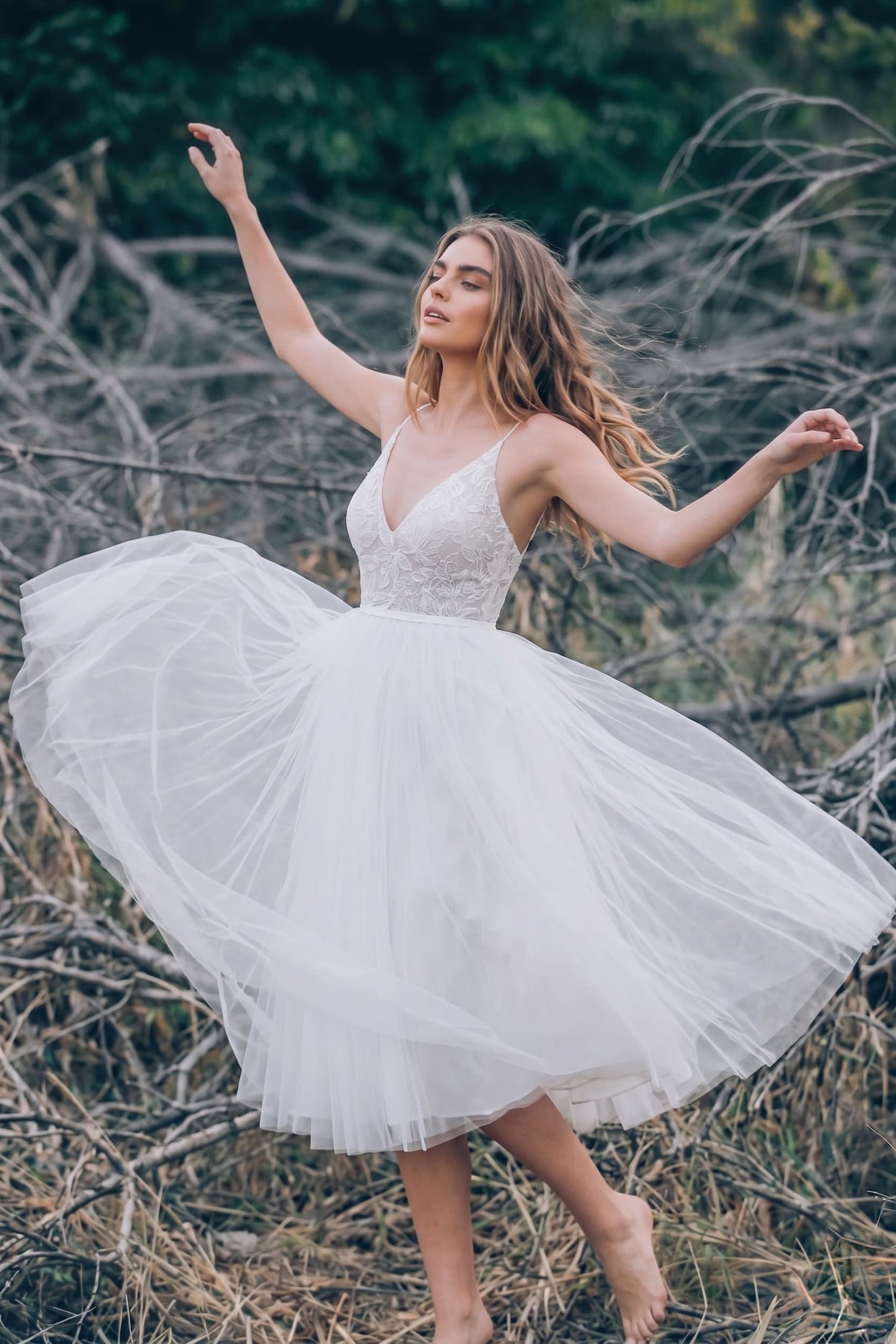 Celeste Lace Tulle A-Line Dress