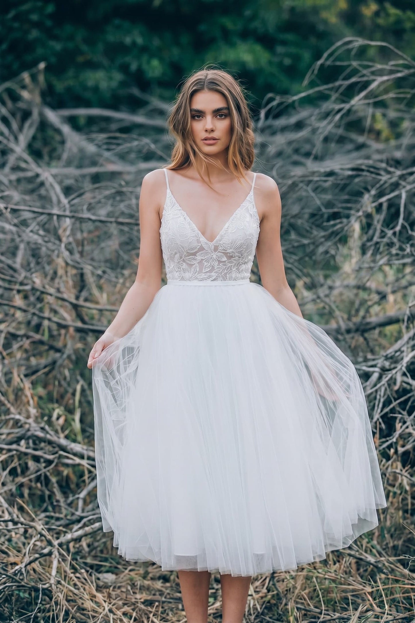 Celeste Lace Tulle A-Line Dress