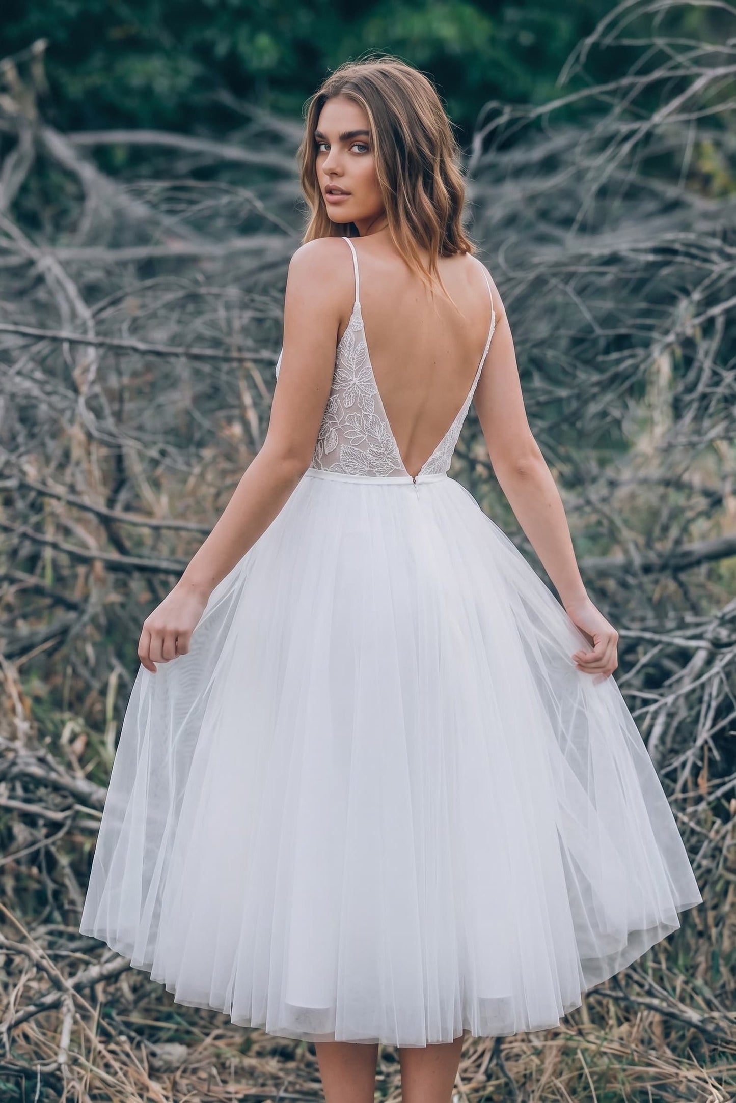 Celeste Lace Tulle A-Line Dress