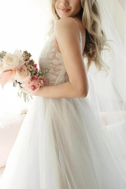 Celeste Lace Tulle A-Line Dress