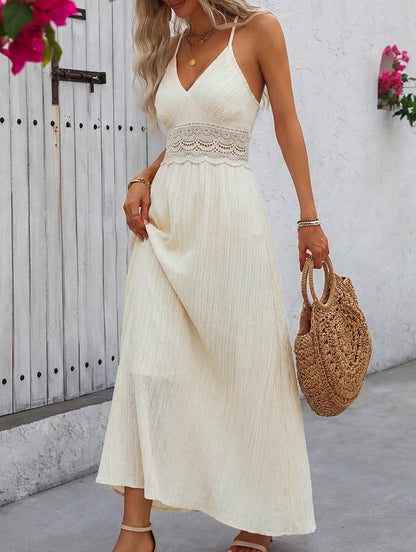 Evangeline Lace Halter Maxi Dress