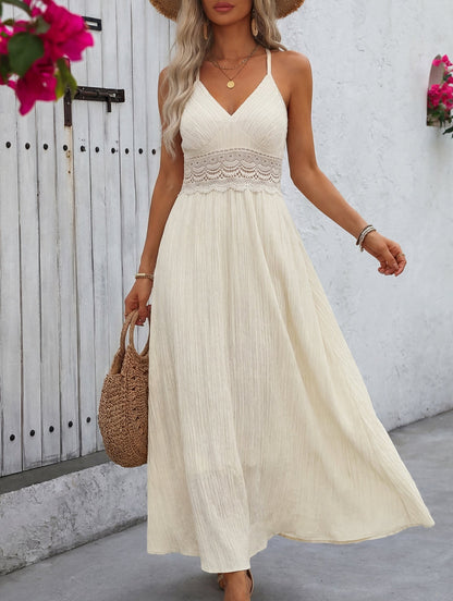 Evangeline Lace Halter Maxi Dress