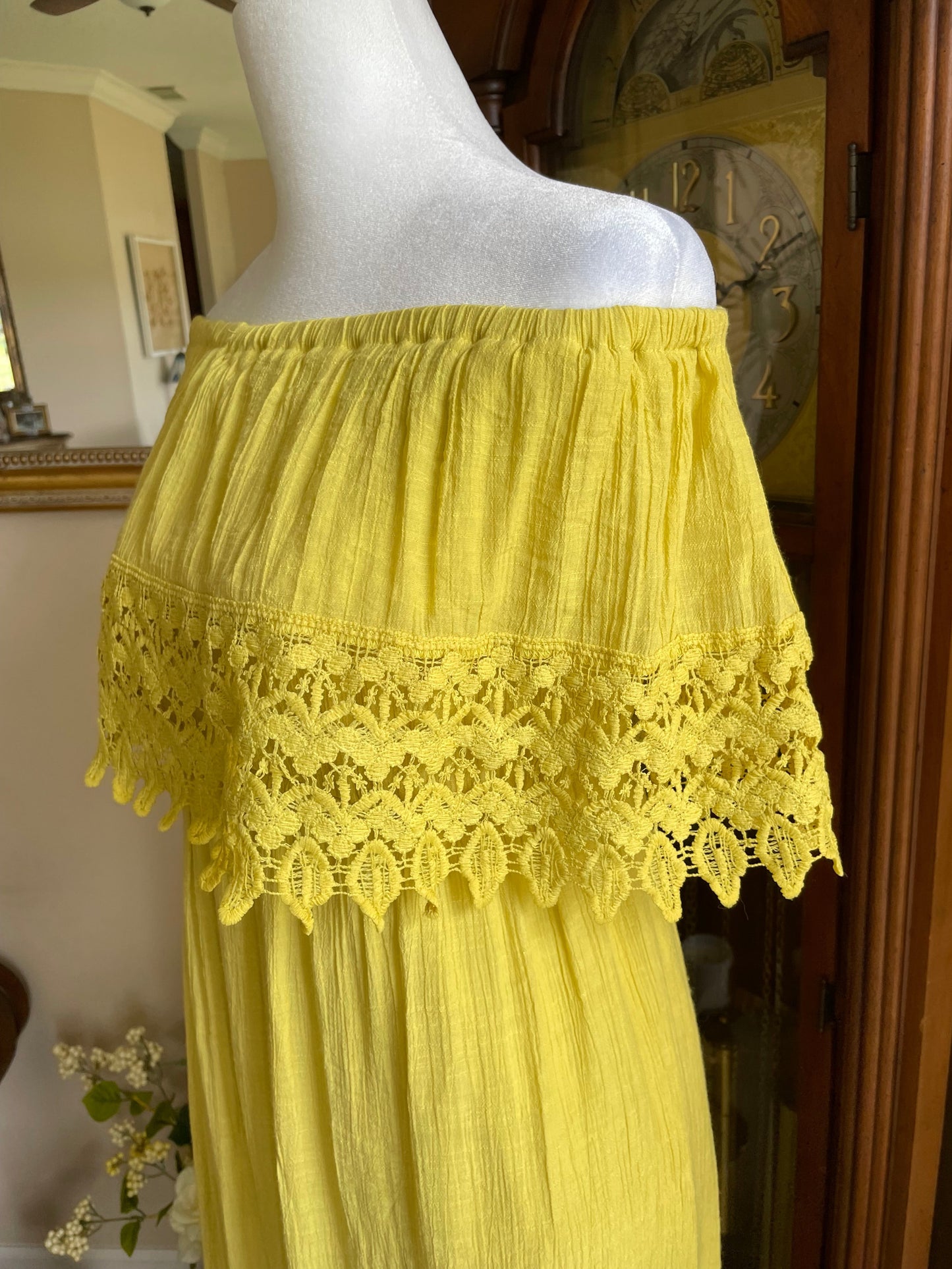 Magnolia Off-Shoulder Crochet Maxi Dress