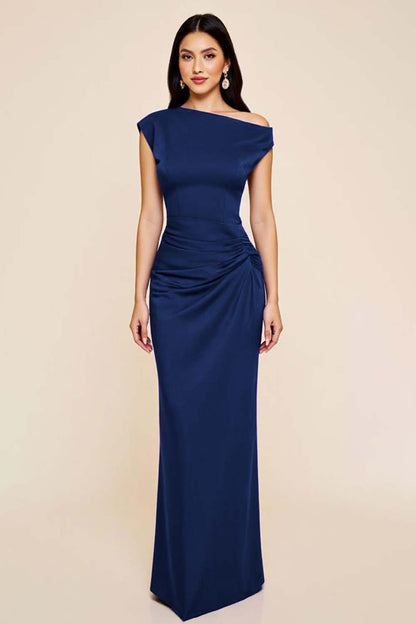 Vivienne Satin Ruched Formal Dress