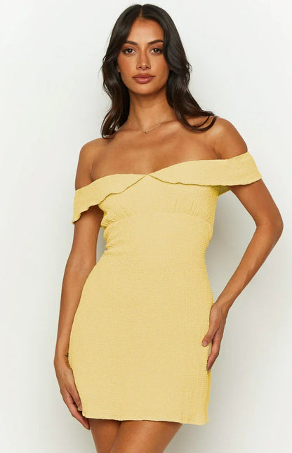 Isadora Off-Shoulder Mini Dress in Buttercream