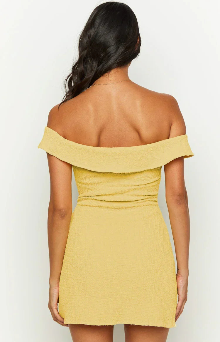 Isadora Off-Shoulder Mini Dress in Buttercream