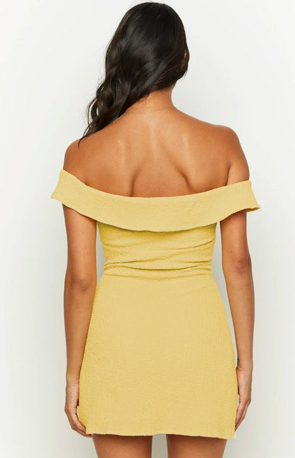 Isadora Off-Shoulder Mini Dress in Buttercream