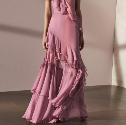 Arabella Chiffon Pleated Gown
