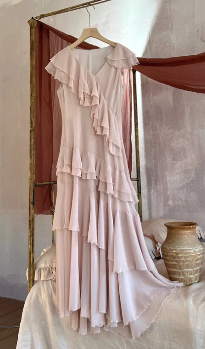 Arabella Chiffon Pleated Gown