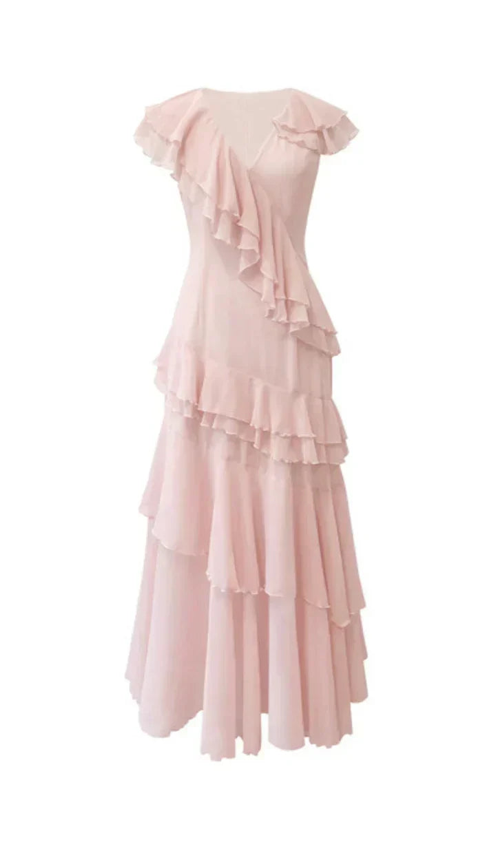 Arabella Chiffon Pleated Gown