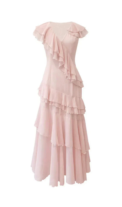 Arabella Chiffon Pleated Gown
