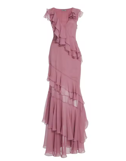 Arabella Chiffon Pleated Gown