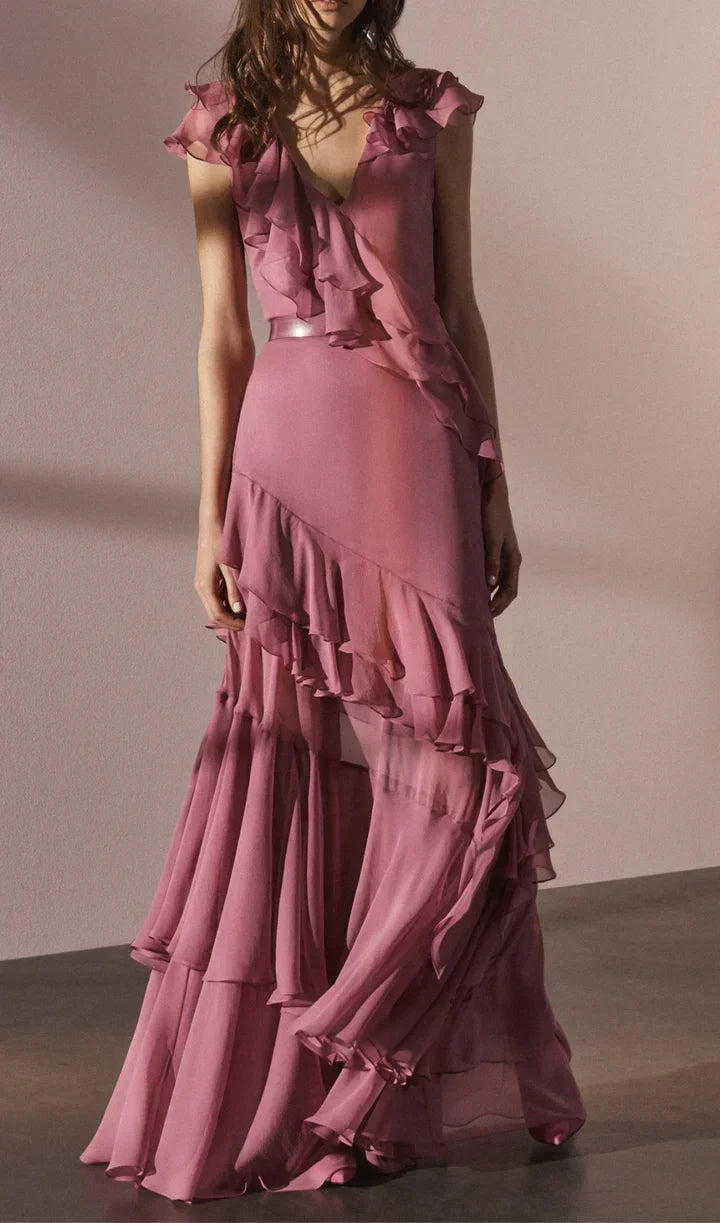 Arabella Chiffon Pleated Gown