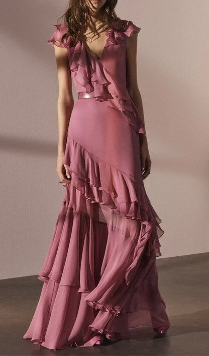Arabella Chiffon Pleated Gown