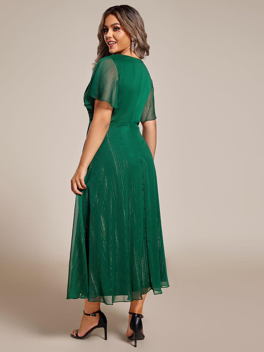 Ophelia Metallic V-Neck A-Line Dress