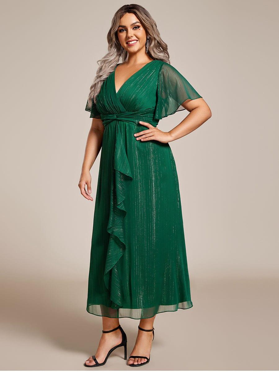 Ophelia Metallic V-Neck A-Line Dress