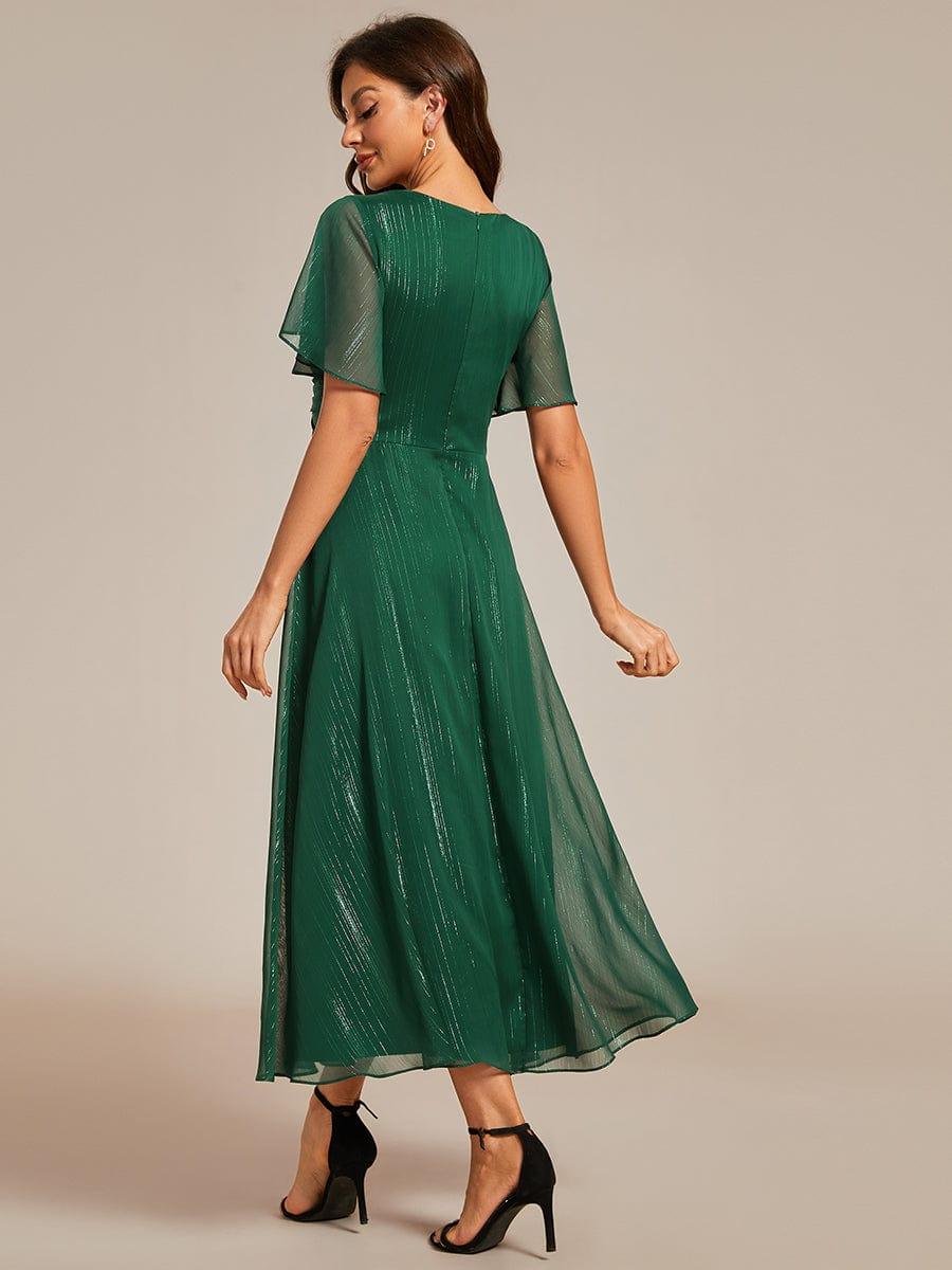 Ophelia Metallic V-Neck A-Line Dress
