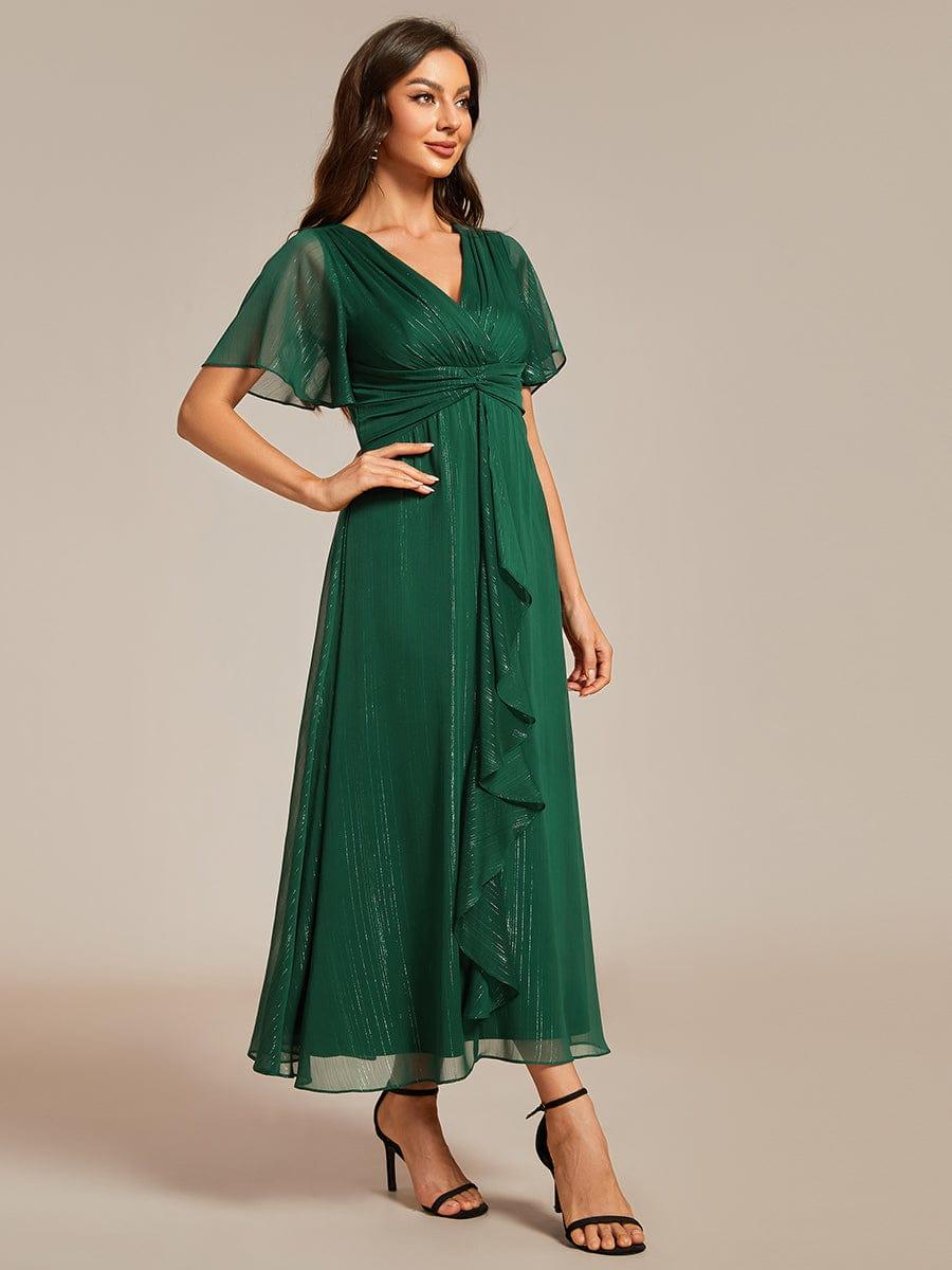 Ophelia Metallic V-Neck A-Line Dress