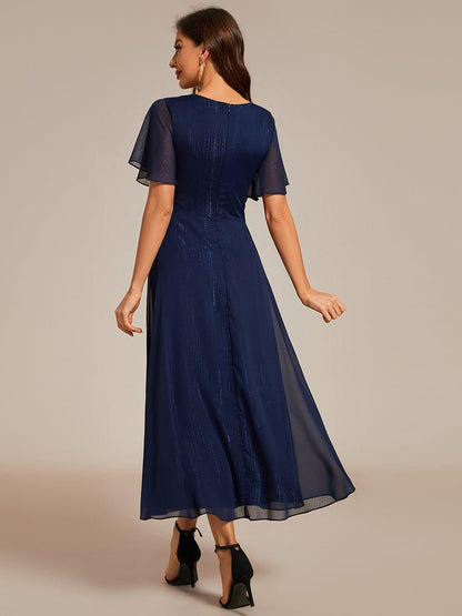 Ophelia Metallic V-Neck A-Line Dress