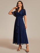 Ophelia Metallic V-Neck A-Line Dress
