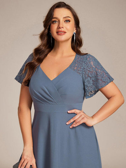 Evie A-Line Midi Dress in Denim Blue