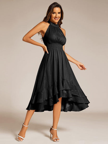 Celestine Sparkle High-Low Halter Dress
