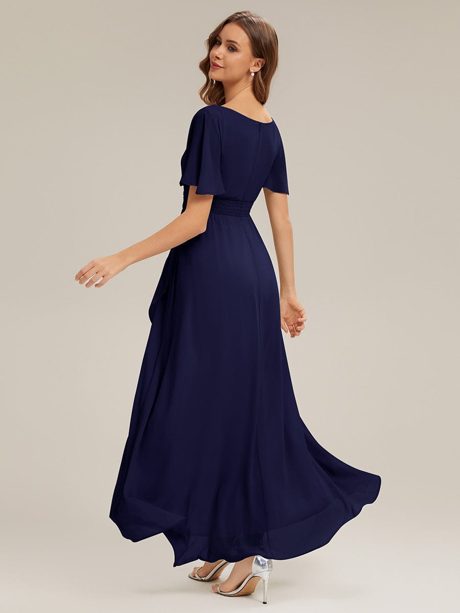 Ever Sage Chiffon Ruffle Sleeve Dress