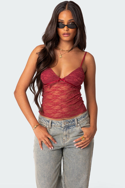 AZALEA SHEER LACE TOP