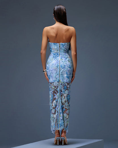 Dahlia Sequin Maxi Dress in Red