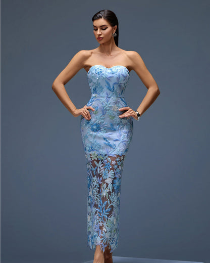 Dahlia Sequin Maxi Dress in Red