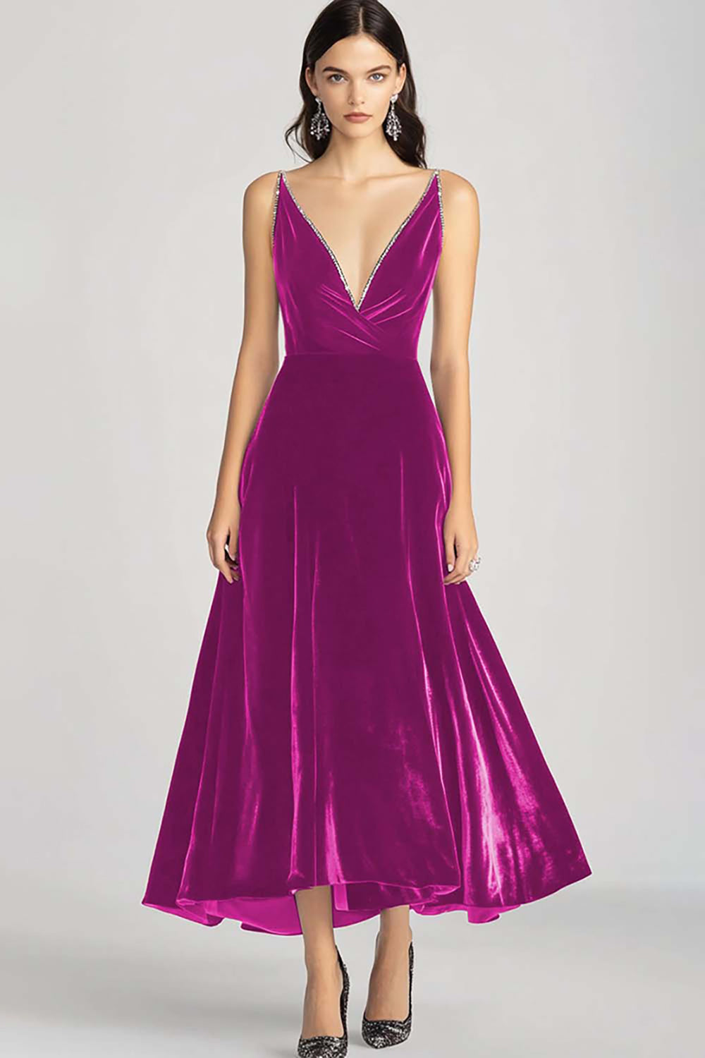 Margot Velvet V-Neck Dress
