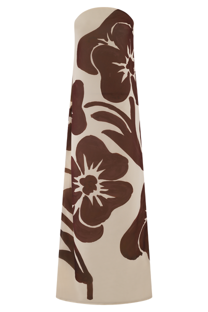 Amaya Strapless Chiffon Maxi Dress