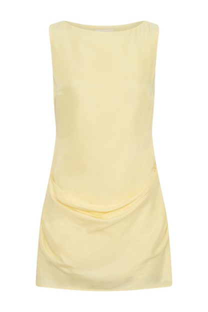 Bexley Draped Mini Dress in Dark Chocolate