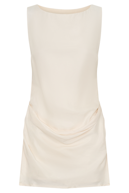 Bexley Draped Mini Dress in Dark Chocolate