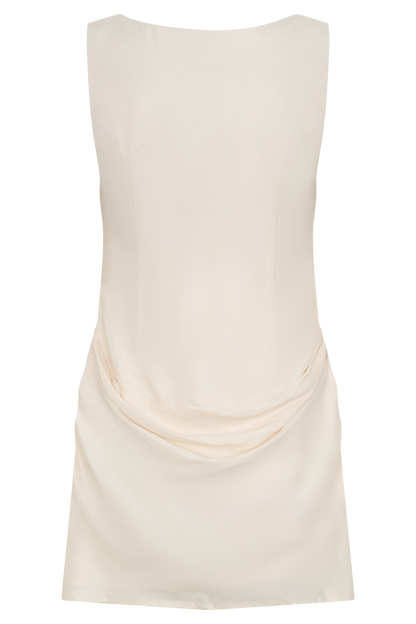 Bexley Draped Mini Dress in Dark Chocolate