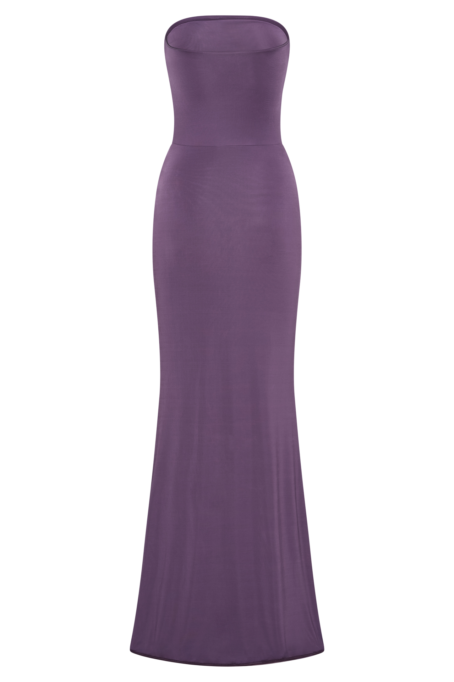 Madison Slinky Strapless Maxi Dress in Chocolate