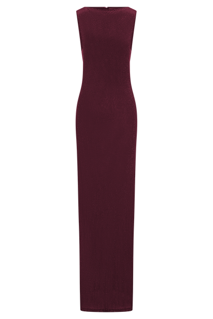 Magnolia Diamante Sleeveless Maxi Dress in Chocolate