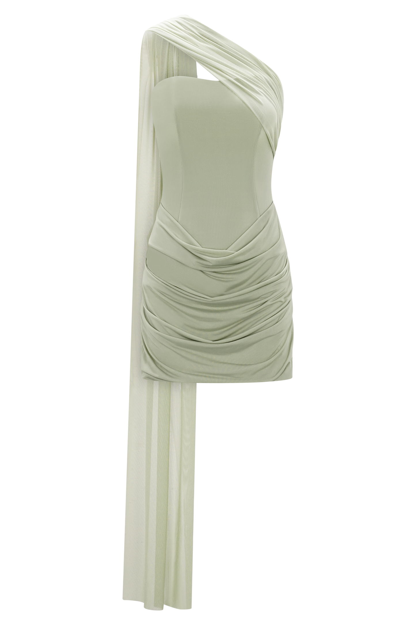 Mattea Slinky Mesh Mini Dress with Scarf