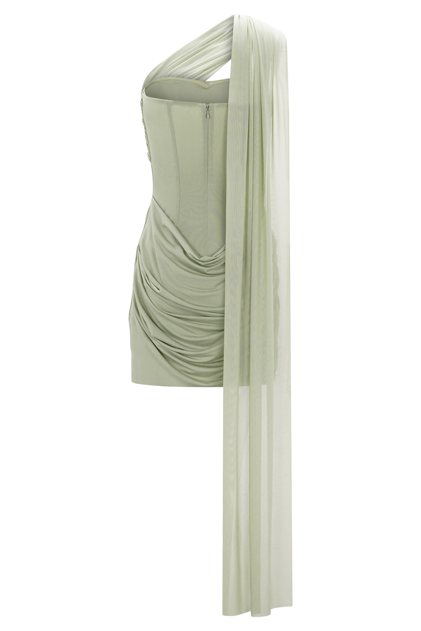 Mattea Slinky Mesh Mini Dress with Scarf