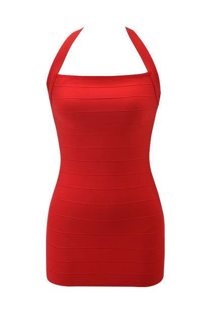 Aiden Bandage Mini Dress in Red