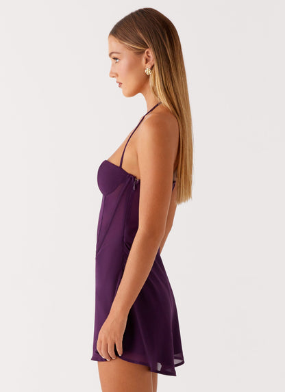 Gabrietta Plum Mini Dress